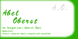 abel oberst business card